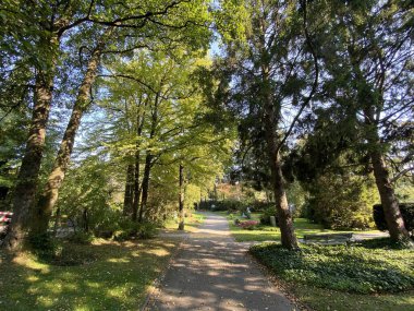 Mezarlığa park et Fluntern / Der Friedhof Fluntern, Zurichberg (Zuerichberg) İlçesi - Zürih (Zuerich), İsviçre / Schweiz