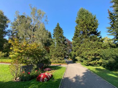 Mezarlığa park et Fluntern / Der Friedhof Fluntern, Zurichberg (Zuerichberg) İlçesi - Zürih (Zuerich), İsviçre / Schweiz
