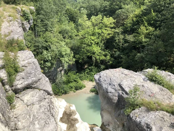 Cânion Riacho Abaixo Cachoeira Sopot Pican Ístria Croácia Kanjon Potoka — Fotografia de Stock