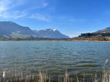 İsviçre 'de Schwyz, İsviçre' de bulunan Lauerzersee im Talkessel von Schwyz, Schweiz