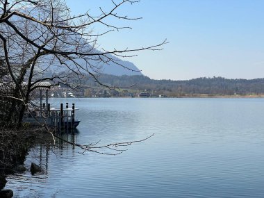 İsviçre 'de Schwyz, İsviçre' de bulunan Lauerzersee im Talkessel von Schwyz, Schweiz