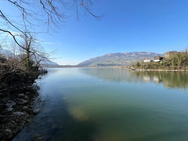 İsviçre 'de Schwyz, İsviçre' de bulunan Lauerzersee im Talkessel von Schwyz, Schweiz