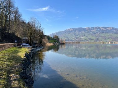 İsviçre 'de Schwyz, İsviçre' de bulunan Lauerzersee im Talkessel von Schwyz, Schweiz