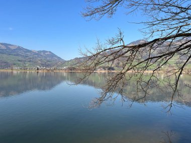 İsviçre 'de Schwyz, İsviçre' de bulunan Lauerzersee im Talkessel von Schwyz, Schweiz