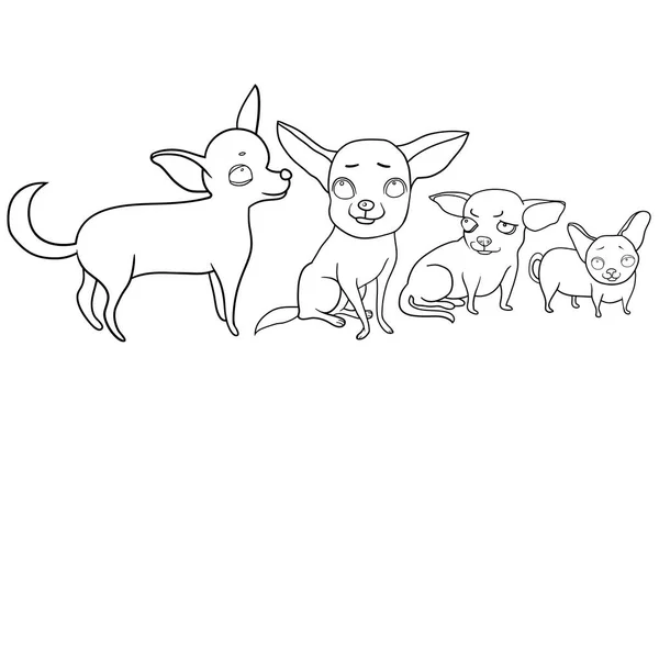 Conjunto Desenhos Vetoriais Cães Engraçados Personagens Desenhos Animados Humores Emoções — Vetor de Stock