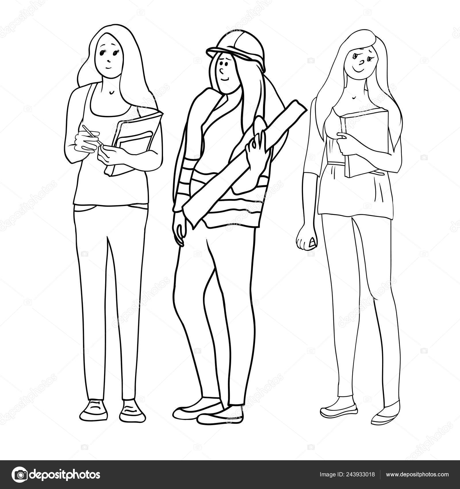 Vettore Illustratore Volti Insieme Disegni Nel Vettore