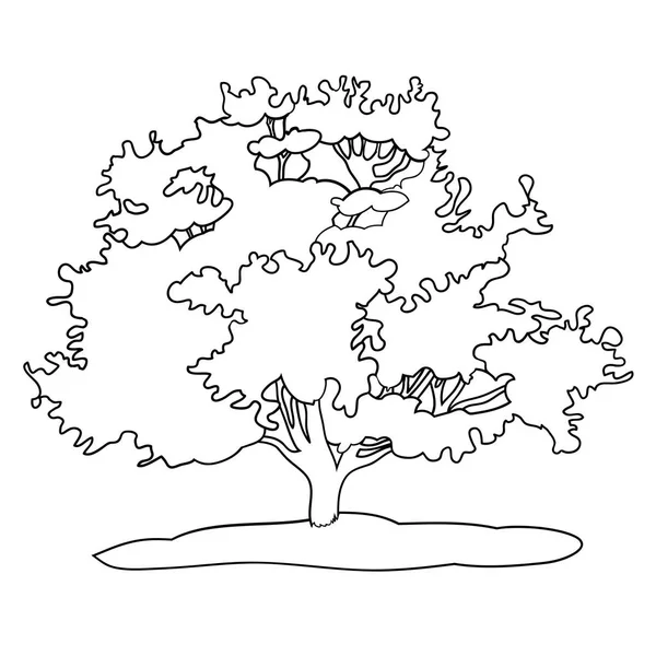 Векторний Малюнок Дерево Ілюстрація Пейзаж Природа — стоковий вектор
