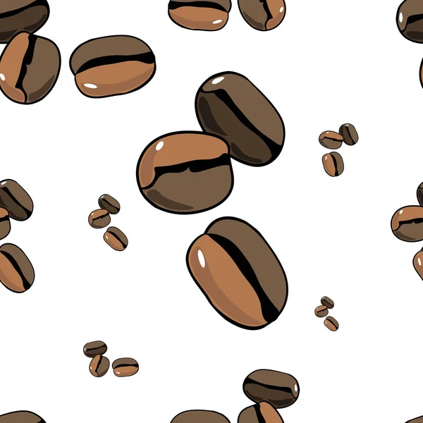 Modello Senza Soluzione Continuità Illustrazione Vettoriale Colori Chicchi Caffè — Vettoriale Stock