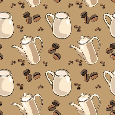 Dikişsiz desen, renk vektör çizim, kahve 