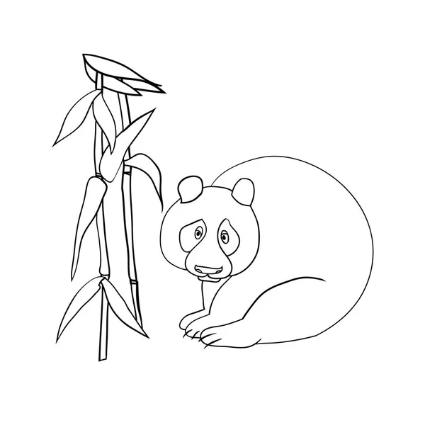 Ilustração Linear Vetorial Ilustração Preto Branco Urso Panda — Vetor de Stock