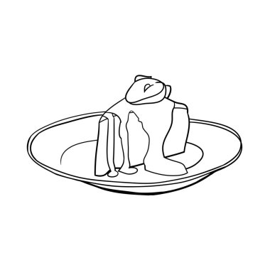 Vektör çizim, boyama kitabı, doğum günü pastası