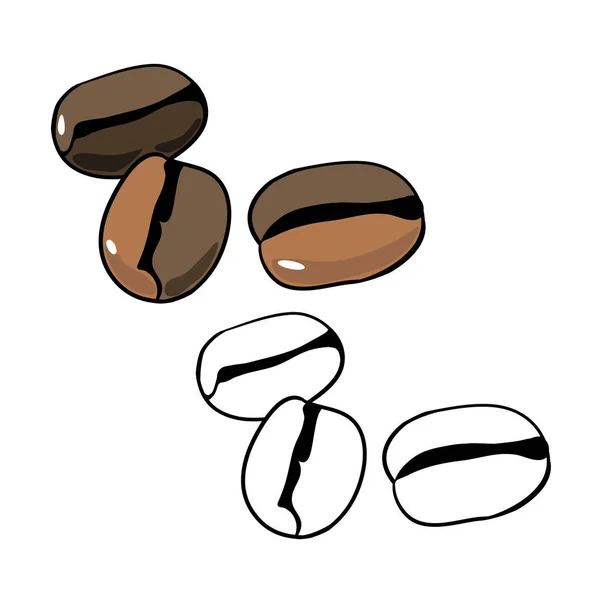 Vector Drawing Coloring Book Coffee Beans — Stock Vector