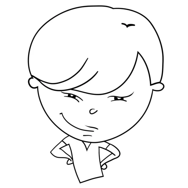 Zábavné Kreslené Postavy Chlapců Projevy Emocí Nálady Portrét Dětská Kniha — Stockový vektor