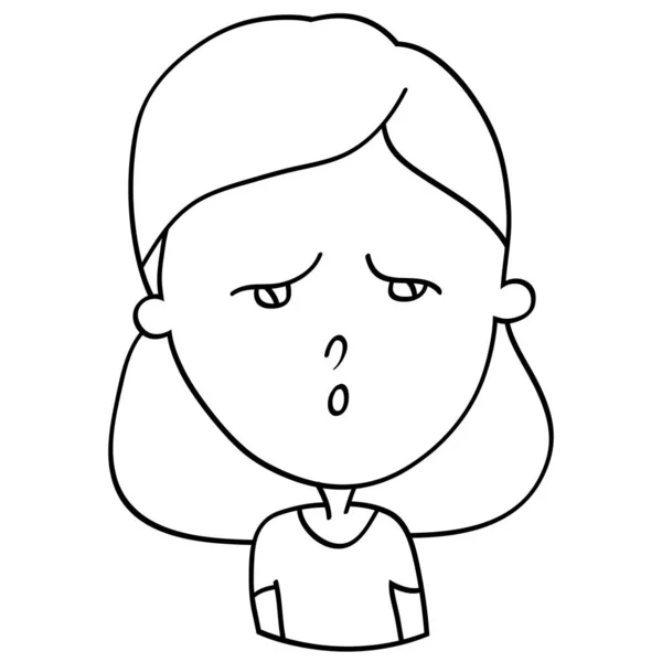 有趣的卡通人物的女孩 情感和情绪的表达 儿童书为绘画 矢量插图 — 图库矢量图片