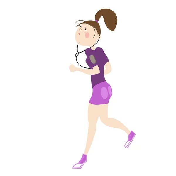 Fille Faisant Exercice Dans Salle Gym Exercices Cardio Courir Sur — Image vectorielle