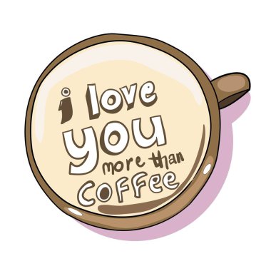 Kahve bir fincan, krem ile, vektör renk görüntü, kafe ve restoran tasarımı için, catering dükkanlar