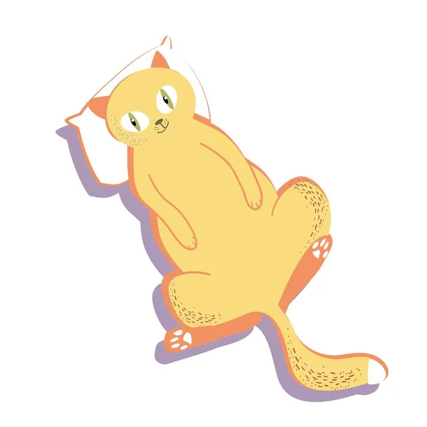 Lindo Gato Mascota Personaje Dibujos Animados Dibujado Mano Dibujo Digital — Archivo Imágenes Vectoriales