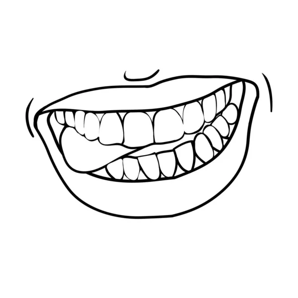 Baştan Çıkarıcı Cinsel Dudaklar Göz Kamaştırıcı Gülümseme Hattı Çizim Vektörü — Stok Vektör