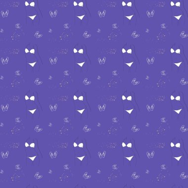 Dikişsiz desen, plaj sezonu, denizde tatil teması kompozisyon, vektör çizilmiş