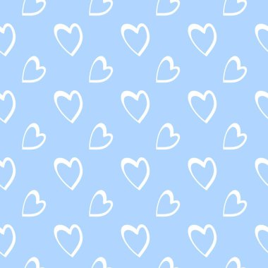 Sevimli karikatür kalpleri ile Dikişsiz desen, kumaş dekor için, çocuk odası, vektör görüntü