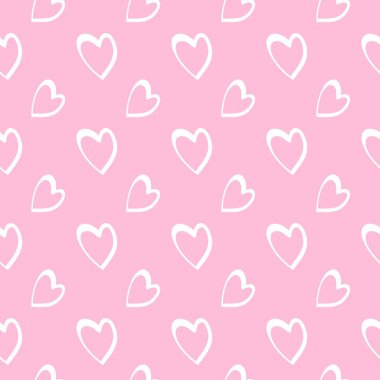 Sevimli karikatür kalpleri ile Dikişsiz desen, kumaş dekor için, çocuk odası, vektör görüntü