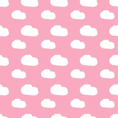 Çocuk dekoru, sevimli çizgi film ile sorunsuz desen, basit vektör çizim