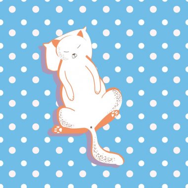 Dekoratif baskı kedi ve arka plan, bezelye içinde Dikişsiz desen, vektör