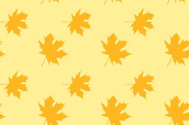 Akçaağaç yaprağı, dikişsiz desen, sonbahar sarısı, paslı tonları, vektör illüstrasyon