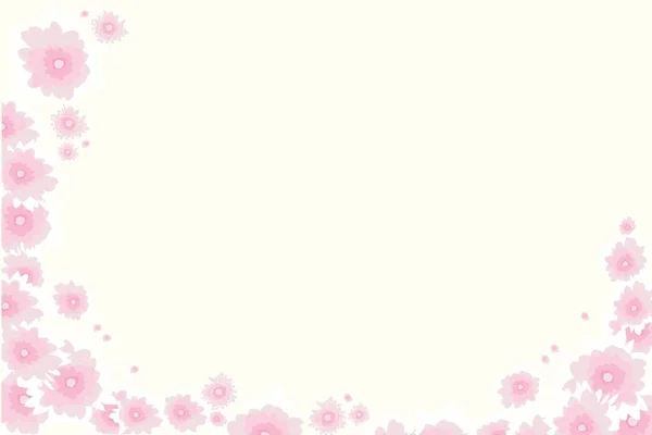 秋の優しいピンクの花 花の背景 グリーティングカード ベクトルのイラスト — ストックベクタ