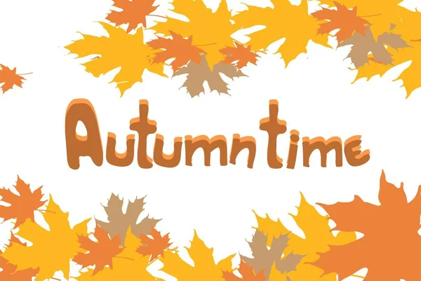 Podzimní Pozadí Rám Letný Čas Podzimního Času Vektorová Ilustrace — Stockový vektor