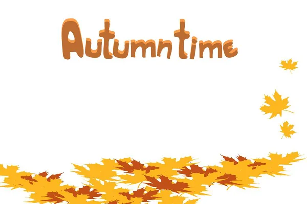 Herfst Achtergrond Frame Belettering Herfst Tijd Vector Illustratie — Stockvector