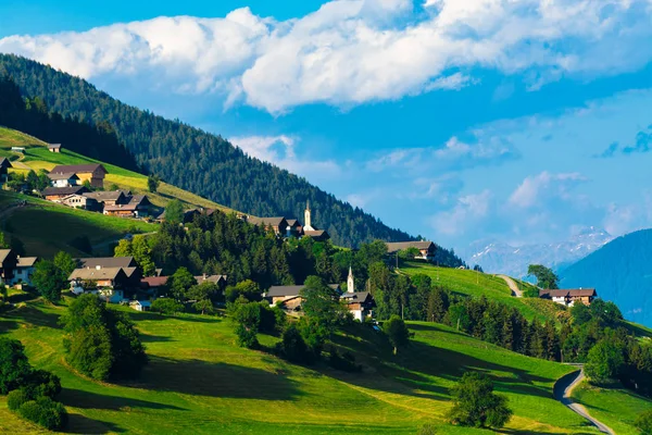 Typical Alpine Villages Tyrol Alps Sunset — Stock Photo, Image