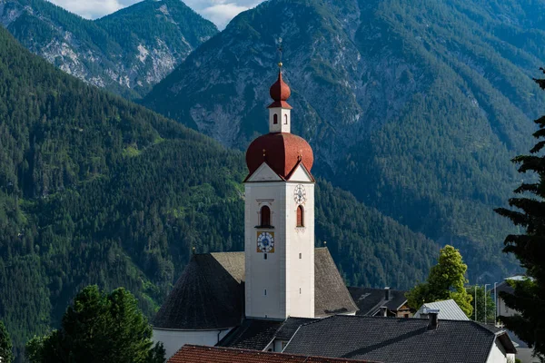 Juin 2018 Vue Petit Village Assling Tyrol Autriche Avec Les — Photo