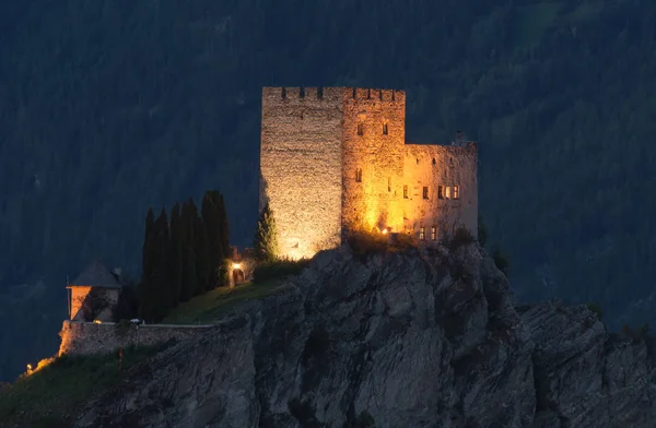 Castle Laudeck Ladis Áustria Noite — Fotografia de Stock