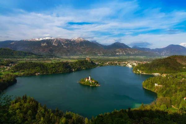Paysage Région Lac Bled Slovénie Colline Mala Osojnica Sur Lac — Photo