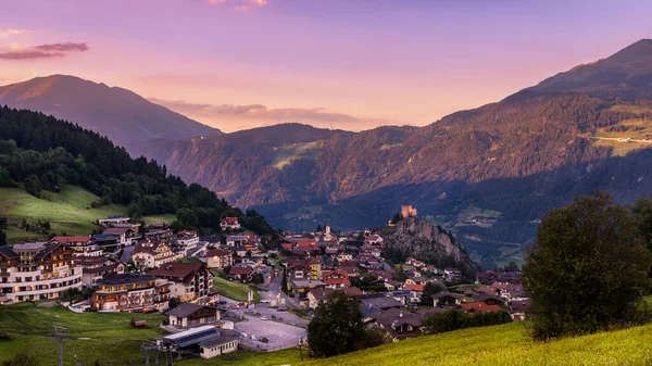 Landscape View Ladis Tirol Austria Sunset Summer Tirol Mountains Background — Stock Photo, Image