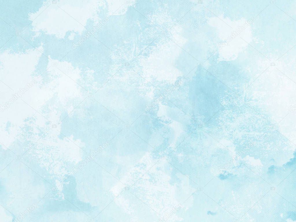 Watercolor background - abstract pastel blue texture