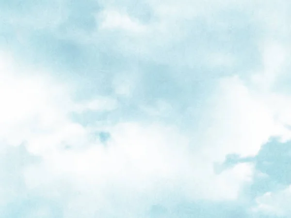 Niebieskim Tle Akwarela Biały Streszczenie Pastelowych Lato Niebo Chmurami — Zdjęcie stockowe