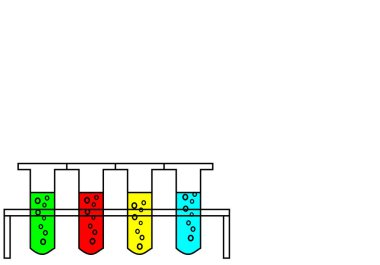 beyaz arka plan üzerinde çok renk test tüpü izole