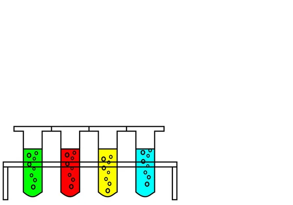 Multi Colors Test Tube Isolate White Background — Stock Photo, Image