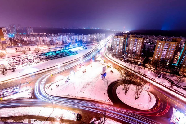 Illuminated Trail Night — Stock Photo, Image