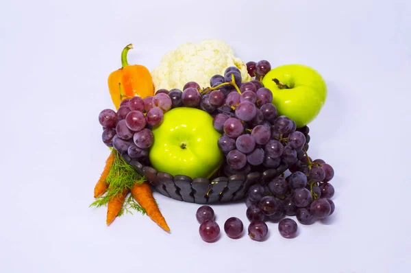 Φρούτα Και Λαχανικά Έντονο Φως — Φωτογραφία Αρχείου