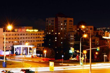 solma ışık gece şehirde trafik