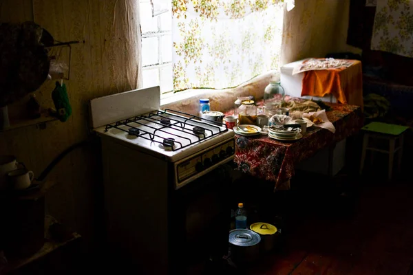 Mesa Restaurante Luz Não Brilhante — Fotografia de Stock