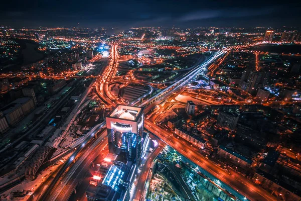 Traffic City Night Bright Light — Stock Photo, Image