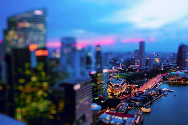 Hong Kong Skyline Nocy Blaknięcie Światła — Zdjęcie stockowe