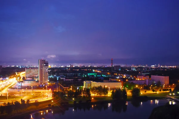 Ciudad Por Noche Luz Muy Brillante —  Fotos de Stock