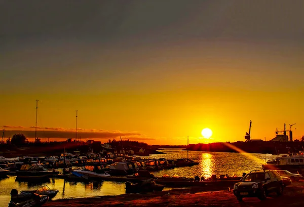 Sunset Port Barcelona Fading Light — Stock Photo, Image