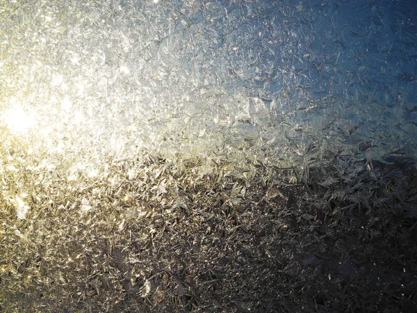 Ice Frost Windows Sunset — Stock Photo, Image