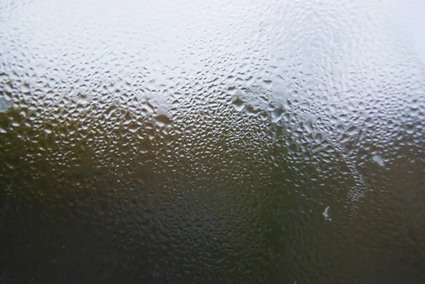 Gotas Chuva Janela Luz Não Muito Brilhante — Fotografia de Stock